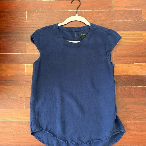 J. Crew linen cap sleeve blouse - Picture 1 of 4